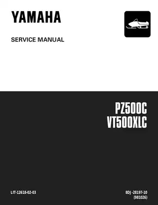 1999-2001 Yamaha PZ500 Phazer, VT500XL, Venture 500 XL service manual Preview image 1