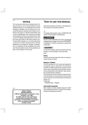 Yamaha PZ500 & VT500XL Service Manual - Comprehensive Repair Guide Preview image 2