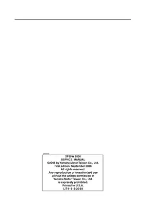 Yamaha XF50W 2006 Service Manual - Complete Repair Guide Preview image 2