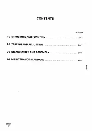 Komatsu PC20-6, PC30-6, PC40-6 hydraulic excavator shop manual Preview image 2