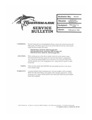 1995 Tigershark Watercraft Service Manual and Carburetor Calibration Guide Preview image 3