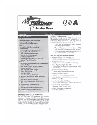 1995 Tigershark Watercraft Service Manual and Carburetor Calibration Guide Preview image 5