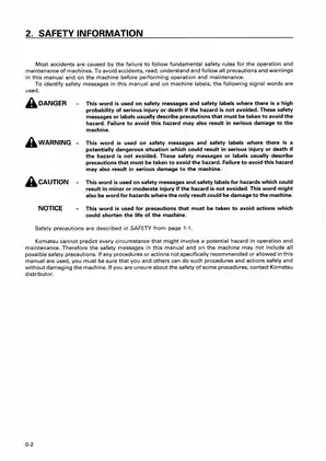 Komatsu PC25-1, PC30-7, PC40-7, PC45-1 hydraulic excavator manual Preview image 3