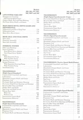 Comprehensive Massey Ferguson Service Manual for Models 362, 365, 375, 383, 390, 390T, and 398 Preview image 3
