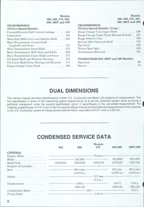 Comprehensive Massey Ferguson Service Manual for Models 362, 365, 375, 383, 390, 390T, and 398 Preview image 5
