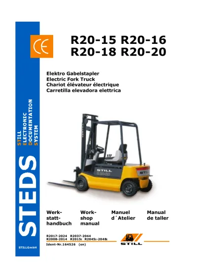 Preview: STILL R20-15, R20-16, R20-18, R20-20 Electric Forklift Workshop Manual (P/N 164526)