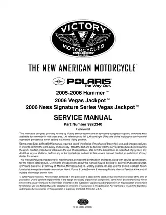 Victory Hammer & Jackpot Service Manual (2005-2006) Preview image 2
