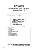 Toyota 7FBCU Series Forklift Parts Catalog (P/N G840-1) – preview page 1