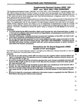 Nissan 1999 Nissan Maxima service manual manual preview page 4 - thumbnail