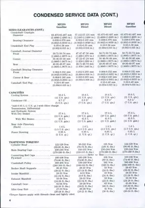 Massey-Ferguson Tractor Service Manual for MF255, MF265, MF270, MF275, MF290 Preview image 4