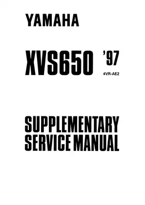 1997-2001 Yamaha DragStar 650, XVS650 service manual