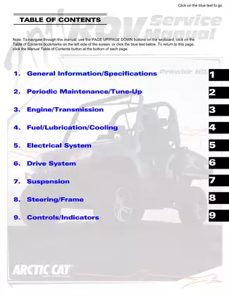 2011 Arctic Cat Prowler HDX UTV repair manual Preview image 2