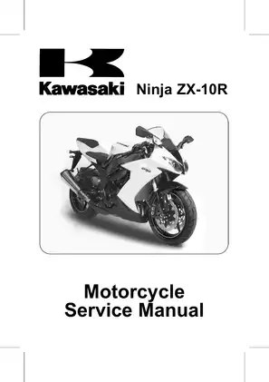 2008 Kawasaki ZX1000, Ninja ZX-10R, ZX1000E8F motorcycle service manual Preview image 1