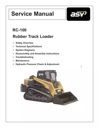 RC-100 Rubber Track Loader Service Manual & Maintenance Guide