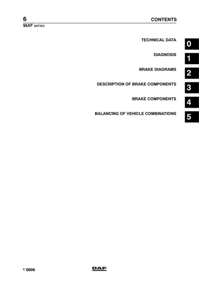 Preview: 1997–2002 DAF 95XF Trucks (FT, FA, FTP, FTG, FTS, FTT, FAC, FAD) Service Manual (P/N DW03247106, DW23262905 DW23212303)
