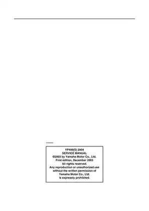 2004-2005 Yamaha Majesty 400, YP400(S) scooter service manual Preview image 3