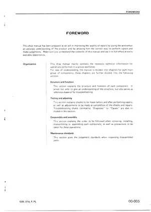 Komatsu D20, D21A,P,PL bulldozer shop manual Preview image 3