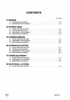 Komatsu D20A-6, D20P-6, D20P-6A, D20PL-6, D20PLL-6, D20S-6, D20Q-6, D21A-6, D21E-6, D21P-6, D21P-6A, D21P-6B, D21PL-6, D21S-6, D21S-6A, D21Q-6 bulldozer shop manual Preview image 2