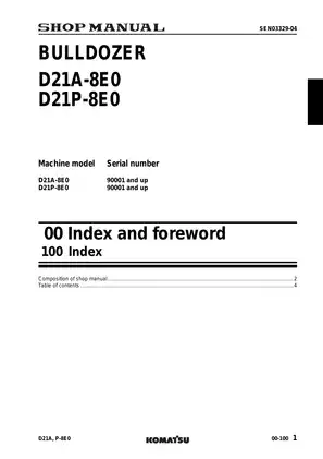 Komatsu D21A-8E0, D21P-8E0 bulldozer shop manual Preview image 3