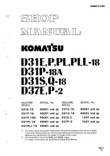 1994–1998 Komatsu D31E-18, D31P-18, D31P-18A, D31PL-18, D31PLL-18, D31S-18, D31Q-18, D37E-2, D37P-2 Shop Manual (P/N SEBM01141805) – preview page 1