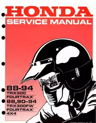 1988-1994 Honda TRX300, TRX 300 FW Fourtrax service manual Preview image 1
