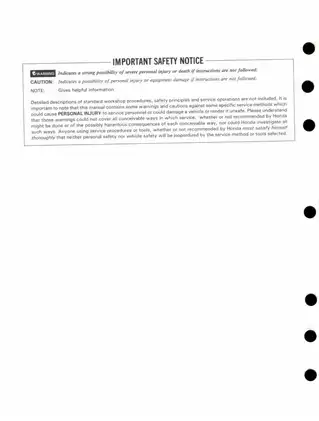 Honda TRX300 & FOURTRAX Service Manual (1988-1994) Preview image 2