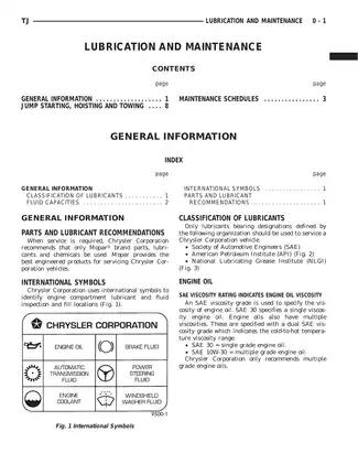 1999 Jeep Wrangler service manual Preview image 1