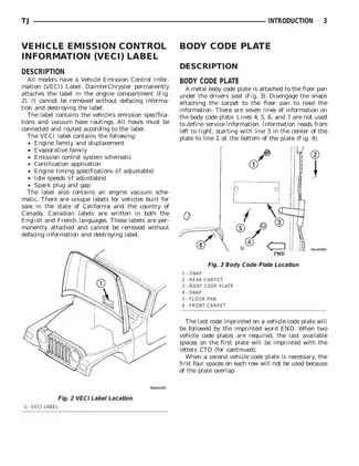 2002 Jeep Wrangler SE, Sport, Sahara repair manual Preview image 4