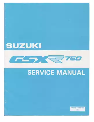 1988-1991 Suzuki GSX-R750 service manual