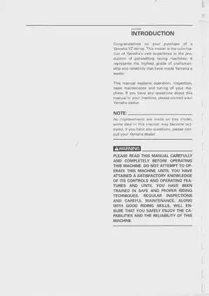 Yamaha YZ250LC Service Manual - Comprehensive Guide for Operation and Maintenance Preview image 2