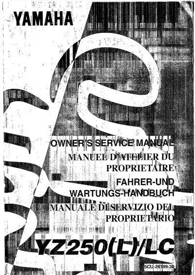 Preview: 1999 Yamaha YZ250(L)/LC Factory Service Manual (P/N 5CU-28199-30)