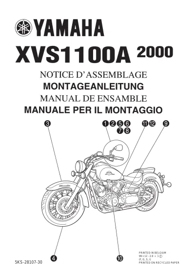 Preview: 2000 Yamaha XVS1100A Drag Star Service Manual (P/N 5EL1-AE1)