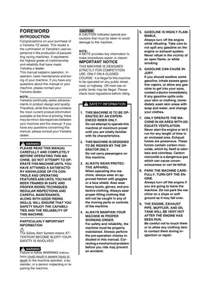 Yamaha YZ Series Comprehensive Service Manual (All Models) Preview image 2