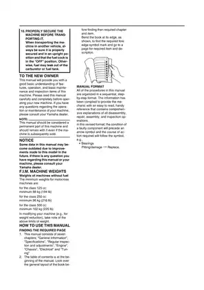 Yamaha YZ Series Comprehensive Service Manual (All Models) Preview image 3