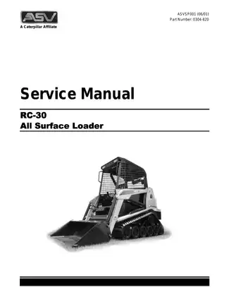 2001-2005 ASV Posi-Track RC-30 Track Loader service manual Preview image 1