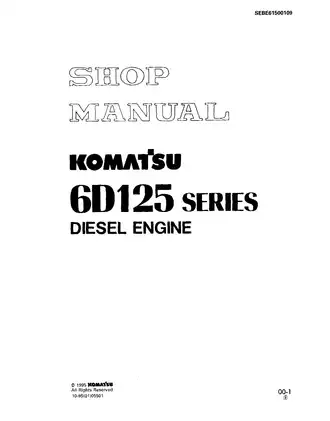 Komatsu 6D125 series diesel engine shop manual Preview image 1