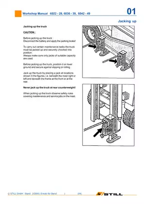 STILL R60 Electric Forklift Workshop Manual (Models 6022-6049) Preview image 5