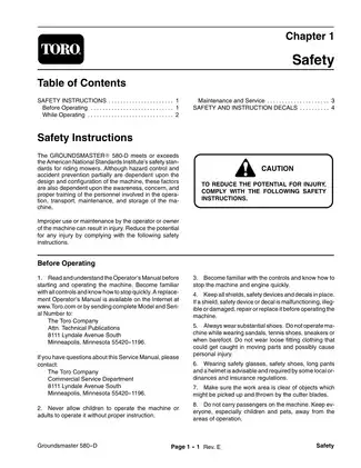 Toro Groundsmaster 580-D mower manual Preview image 5