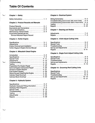 Toro Greensmaster 3000, 3000-D mower manual Preview image 3