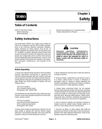 Toro Reelmaster 5300-D mower service manual Preview image 5