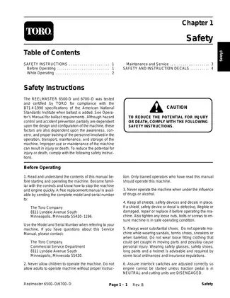 Toro Reelmaster 6500-D/6700-D Service Manual with Peugeot Engine Preview image 5