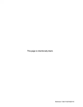 Toro Workman 1100, 1110, 2100 & 2110 Service Manual Preview image 2