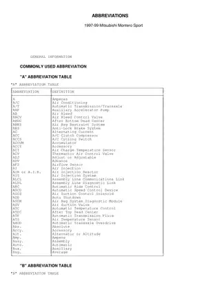 1997-1999 Mitsubishi Pajero Sport service manual Preview image 1