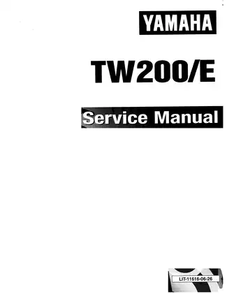 2001-2013 Yamaha TW200/E service manual Preview image 1