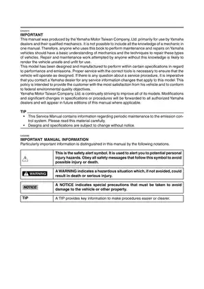 2009 Yamaha Zuma, 125 YW125Y service manual Preview image 3