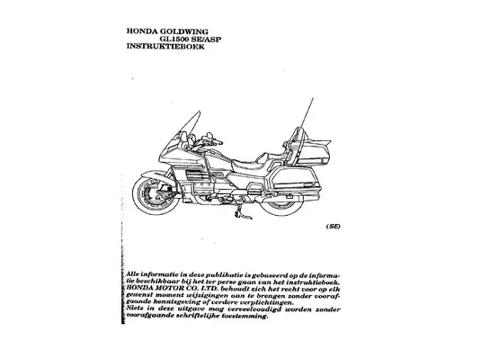 1988-2000 Honda Goldwing SE1500, GL 1500 manual Preview image 5