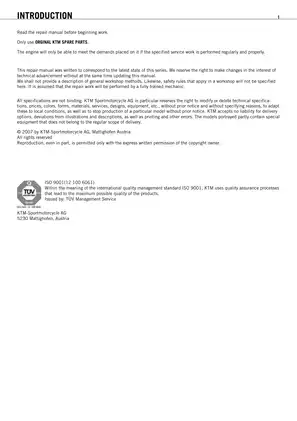 KTM 450/530 EXC-R Repair Manual - Complete Service Guide Preview image 3