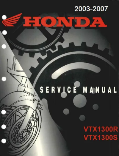 Preview: 2003–2007 Honda VTX1300R / VTX1300S Service Manual (Issue April 2002)