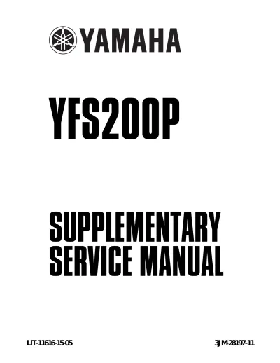 Preview: 1988–2008 Yamaha YFS200P (Blaster 200) Supplementary Service Manual (P/N LIT-11616-06-41)