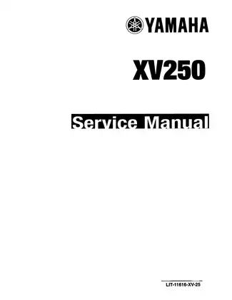 2008-2013 Yamaha V Star 250, XV250, Virago 250 service manual Preview image 1